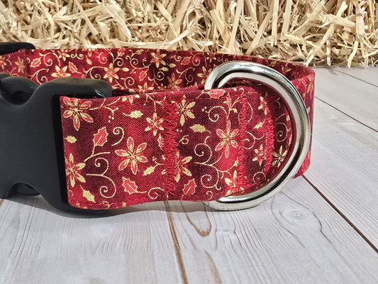 Festive Xmas Red Premium Dog Collar