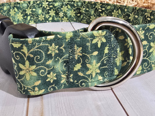 Festive Xmas Green Premium Dog Collar