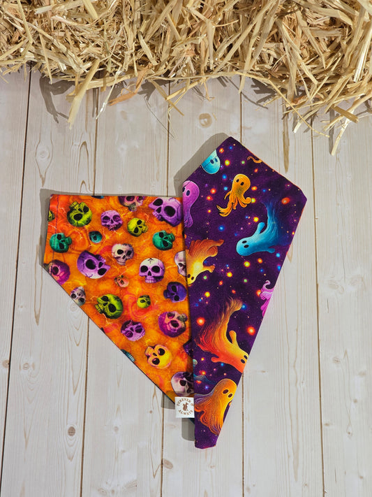 Halloween Skulls & Ghosts Dogs Bandana