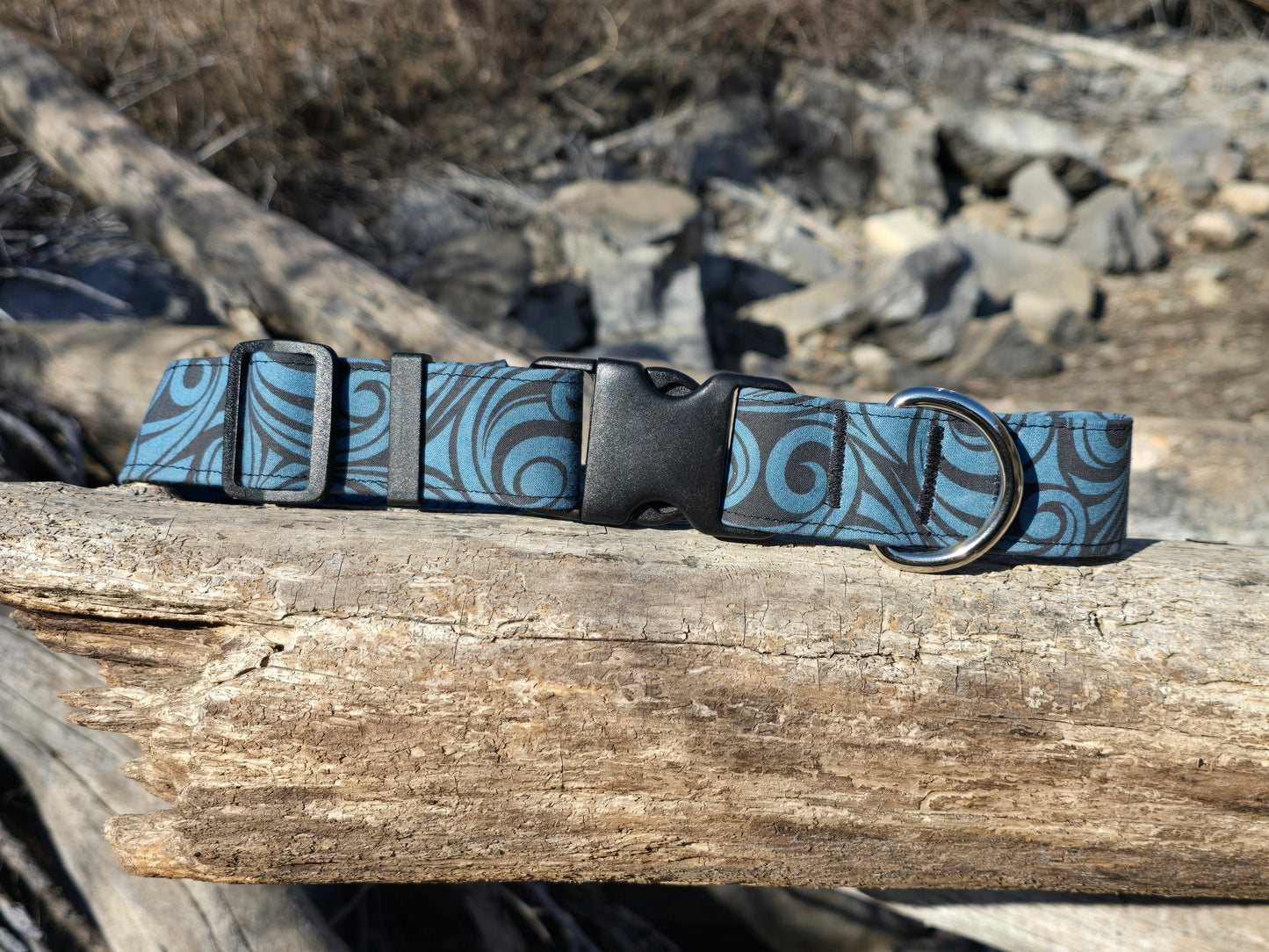 Blue Swirl Premium Dog Collar