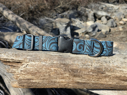 Blue Swirl Premium Dog Collar