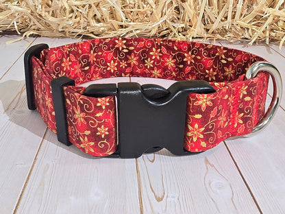 Festive Xmas Red Premium Dog Collar