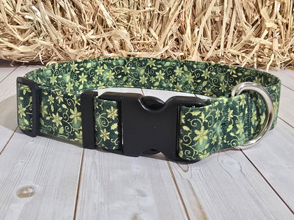 Festive Xmas Green Premium Dog Collar
