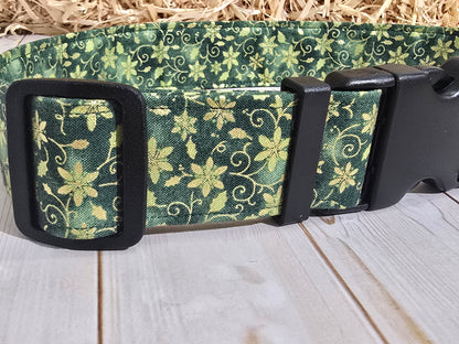 Festive Xmas Green Premium Dog Collar
