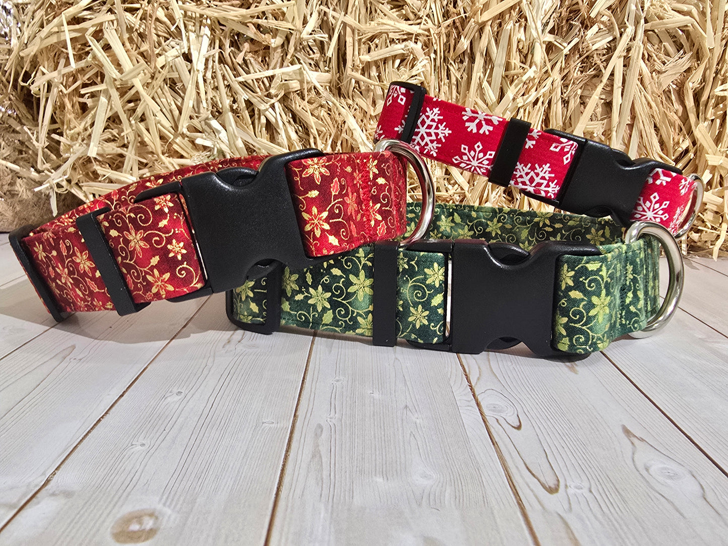 Festive Xmas Green Premium Dog Collar