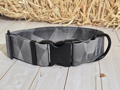 Geometric Gray Premium Dog Collar