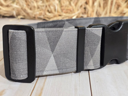 Geometric Gray Premium Dog Collar