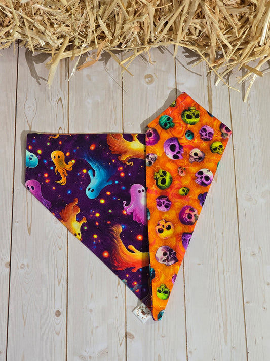 Halloween Skulls & Ghosts Dogs Bandana