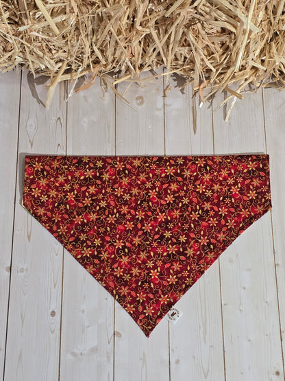 Fall Harvest Dogs and Red Xmas Floral Bandana